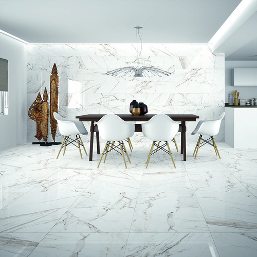 Полирани подови плочки White Blanco