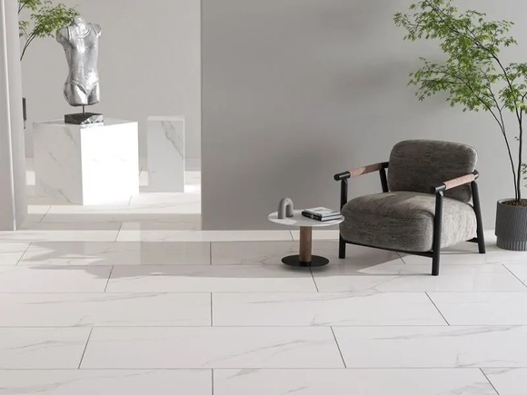 Луксозен калиброван гранитогрес Statuario Saten Mate